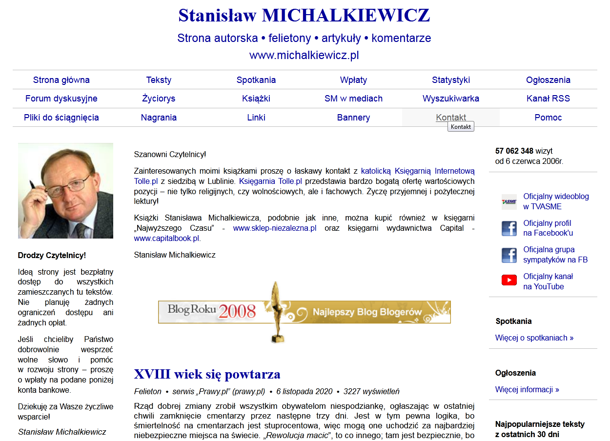 Strona Stanisława Michalkiewicza